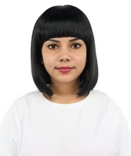 Women Medium Bob Wig with Bangs Layered Synthetic Hairstyle - Multicolor Options