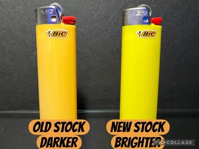 1 (RARE) Yellow Bic Lighter New Old Stock Around 60 % Full Works Great!