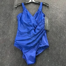 MIRACLE SUIT Oceanus One Piece Swimsuit Women's Size US 14 Azul Blue