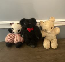 Vintage Teddy Bear Plush Lot of  3. 11-14 inc...