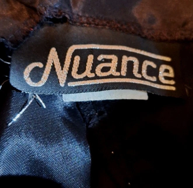 Vtg Nuance Silver Metallic Vlack Party/Evening Dress Ruffled/Rugged Hem Gothic - Image 4 of 4