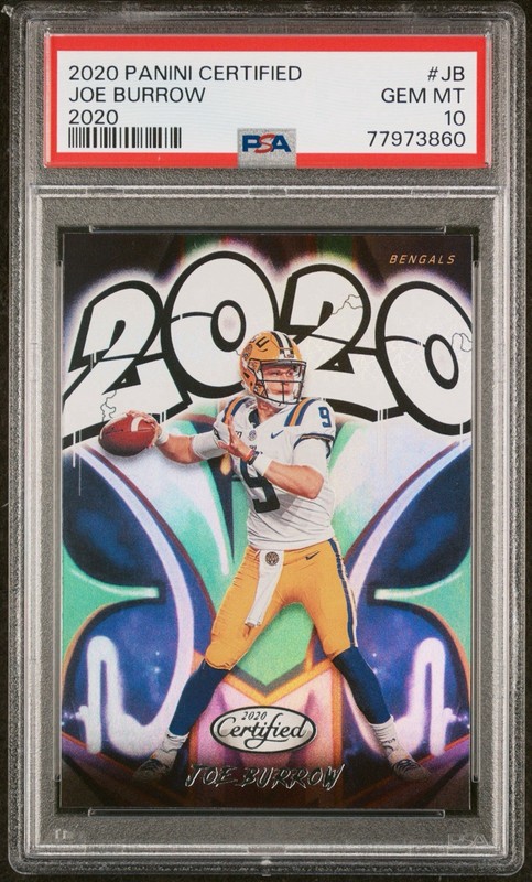 2020 Panini Certified Joe Burrow Rookie 2020 #2020-JB LOW POP PSA 10