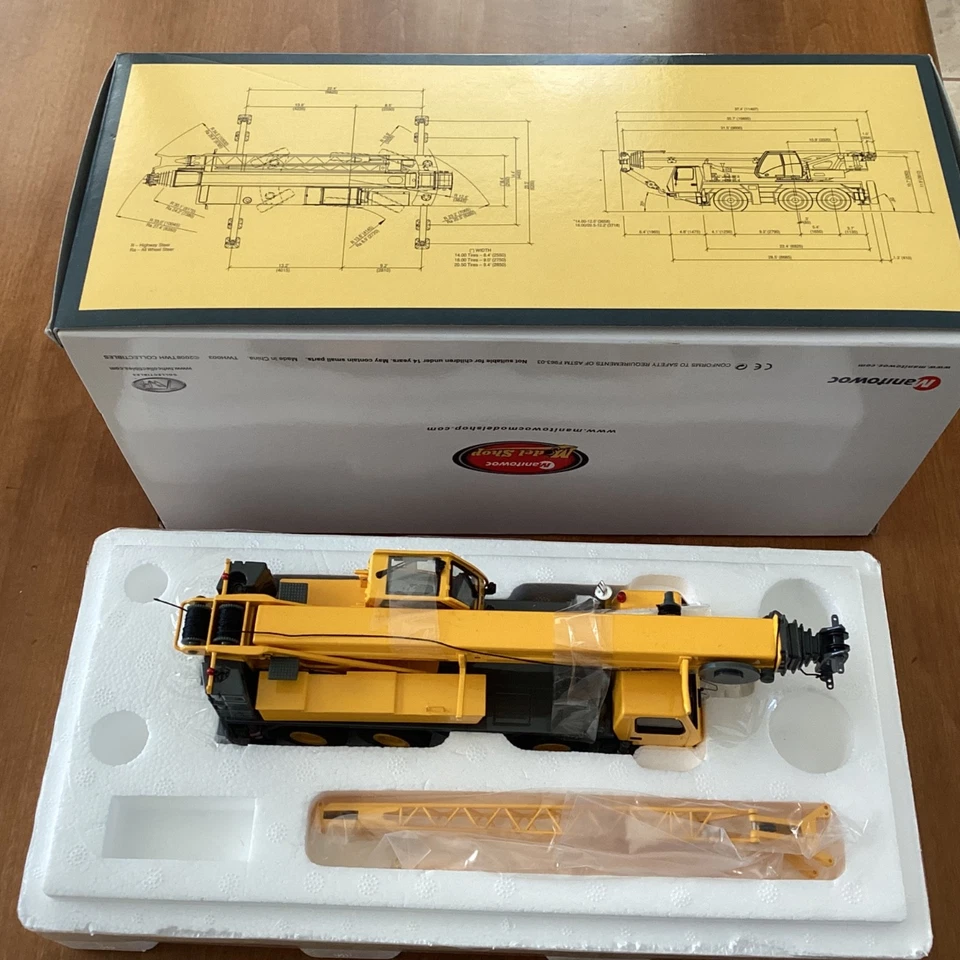 Modelo de grúa todo terreno Manitowoc GROVE GMK3055/amarillo/1:50-NUEVO-con recibo-TWH Foto 3 de 4