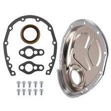 Timing Chain Cover for SB Chevy V8 SBC 283 327 350 383 400 V8 Roller Cam Chrome