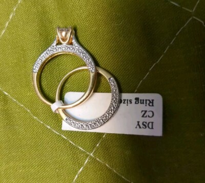 Women's dsy znr107 cz Engagement ring Set- size 7