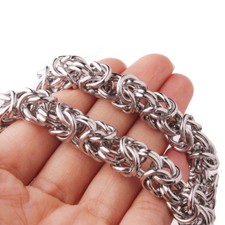 24" 10MM Heavy Jewelry Stainless Steel Silver Byzantine Chain Mens Necklace Gift