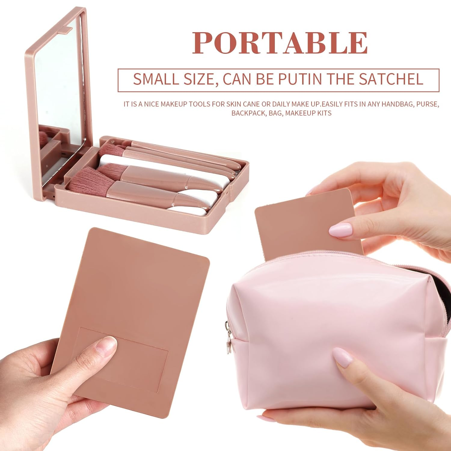 Travel Makeup Brush Set 5PCS Mini Makeup Kit Portable Complete Function