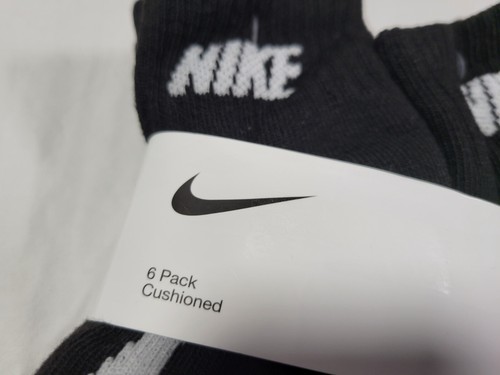 NIKE Brand Boys Socks Ankle -Cushioned Breathable Dri Fit 6 Prs SZ 7C-10C - Picture 3 of 8