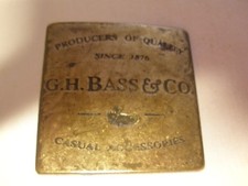 Vintage Belt Buckle 2" X 2" G. H. Bass Co Since 1876 Casual Accessories