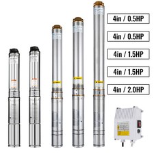 VEVOR 0.5HP 1.5HP 2HP Pompa Sommersa per Pozzi Profonda Pompa Elettrica 240V