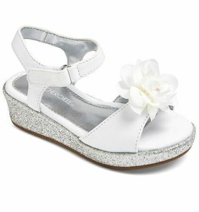 girls silver wedges