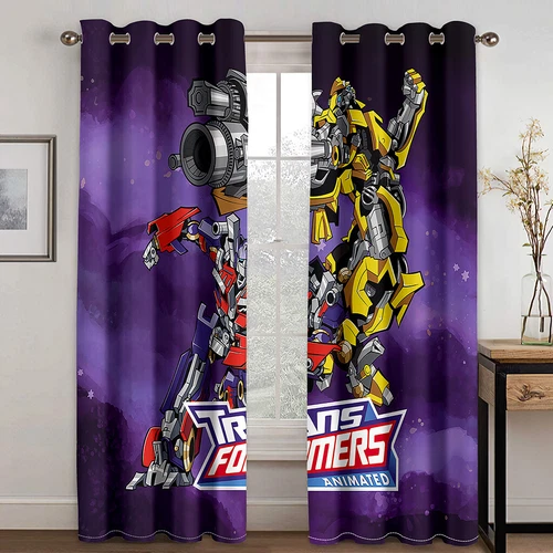 Curtains Eyelet Blackout Opaque Bedroom/Living Room/Door Transformers Bumblebee - Picture 22 of 23