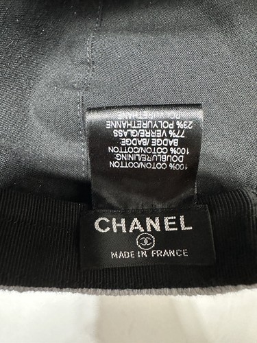 Chanel Unisex Blue Airlines Tweed Gorra Gorra de Béisbol Brillo Logo Algodón 20"-23" - Imagen 14 de 15