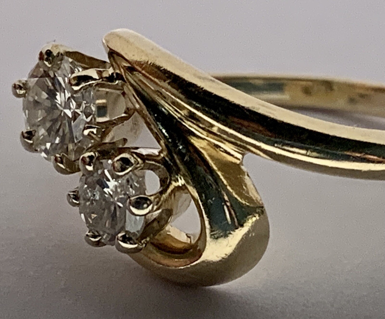 14k Solid Yellow Gold Diamond Ring  Transitional … - image 3