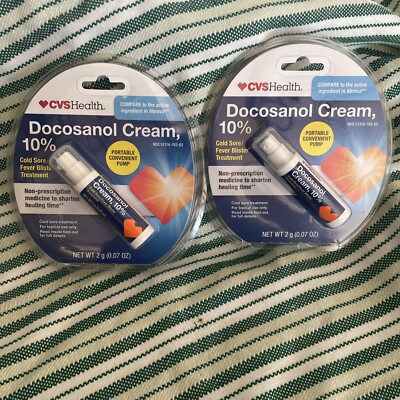 2 Lot-CVS Health Docosanol Cream 10% Cold Sore Fever Blister Treatment ...