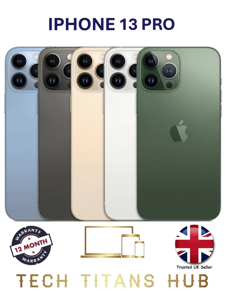 Apple iPhone 13 Pro Blue Unlocked 5G Dual SIM 6GB RAM 12MP iOS, photo 1 of 4