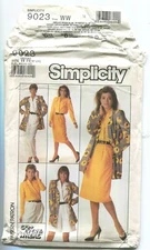 SIMPLICITY 9023 MISSES' BLOUSE, PANTS, SHORTS, SKIRT& UNLINED JACKET SZ 18-24 UC