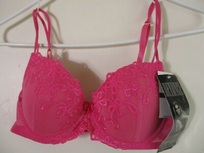 pink lace bra new with tag women's 34C Beyonce underwire push up padded 