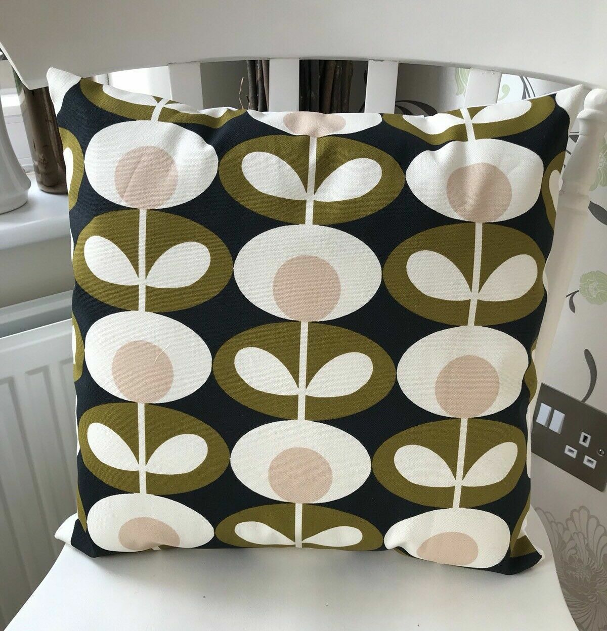 Orla Kiely Cushion Covers Linear Two Coloured Stem Oval Flower Various