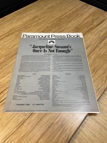Once Is Not Enough Press Book Kit Movie Poster 1975 Kirk Douglas KG