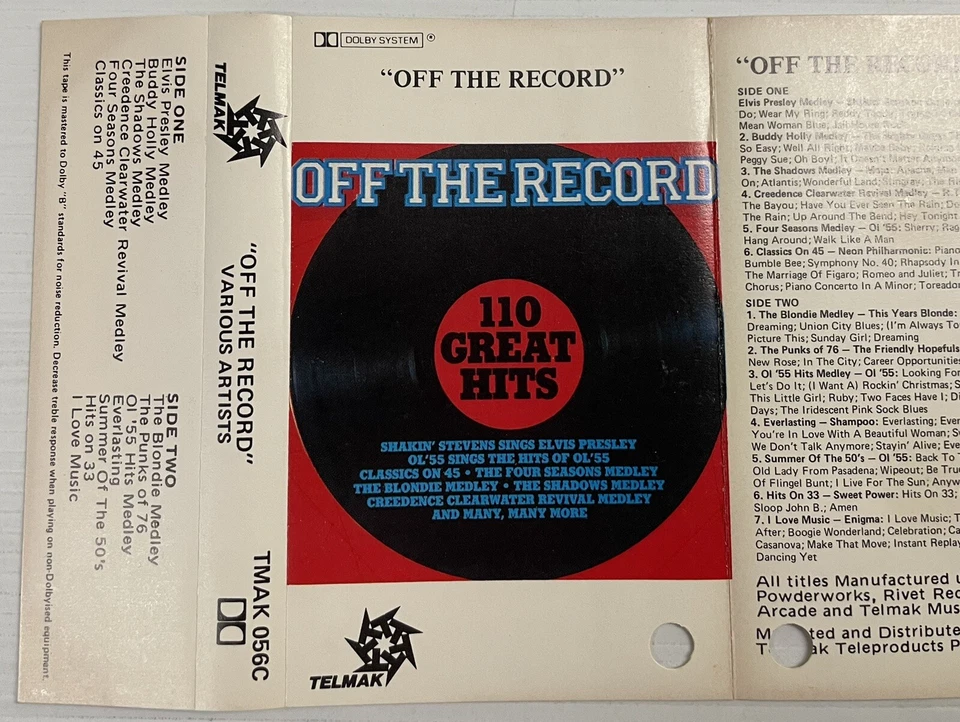 Off The Record Various Artists Music Cassette Tape TMAK 056C Telmak 1981 OG - Image 4 of 4