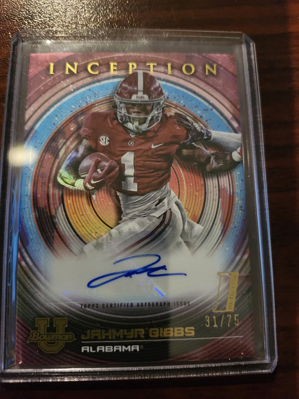 Jahmyr Gibbs RC 2022-23 Bowman Inception Purple Auto  /75 SP BIA-JG