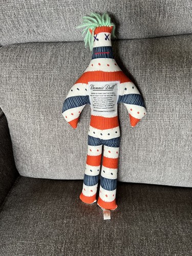 DAMMIT DOLL 12” Plush Stuffed Stress Relief Red/white/ Blue Hair