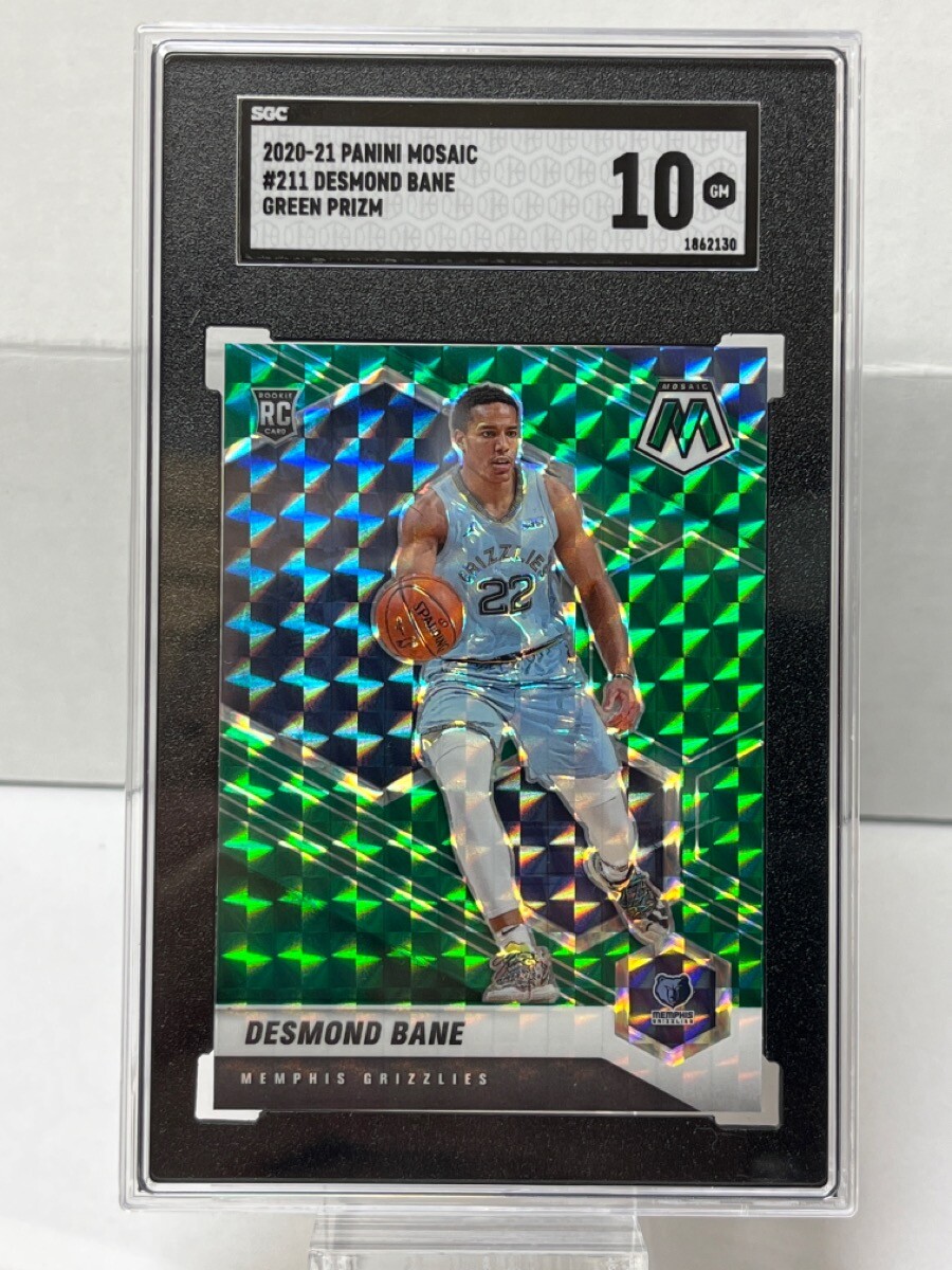 Desmond Bane 2020-21 Mosaic Green Prizm Rookie Card RC #211 SGC 10 (QUC013215)