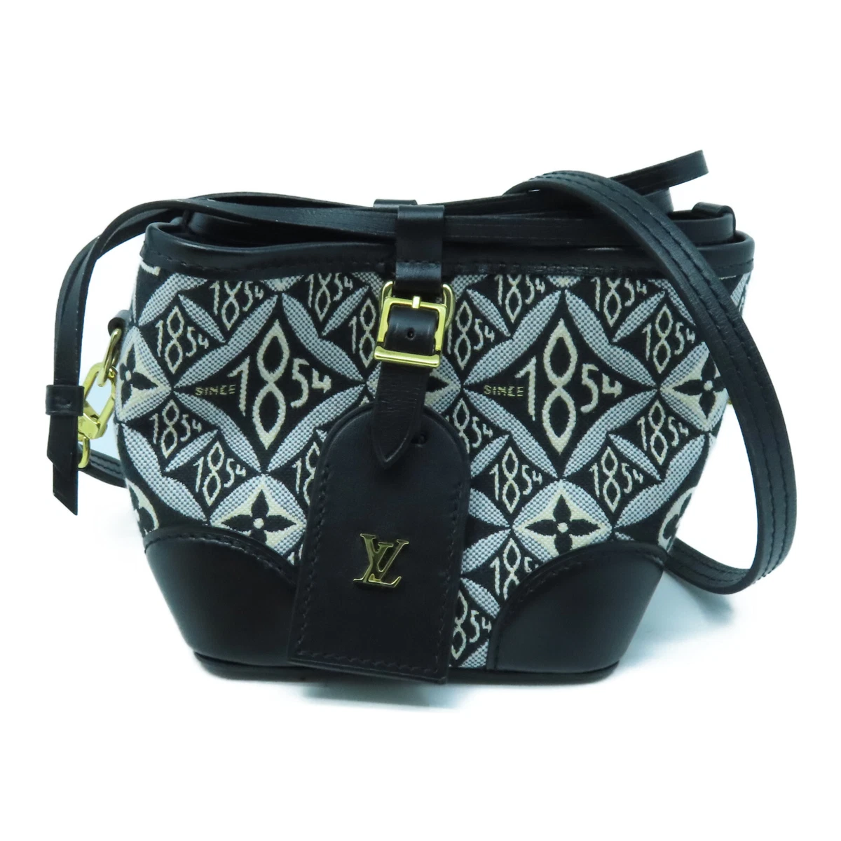 LOUIS VUITTON LV GHW Noe Purse Shoulder Bag M69973 Jacquard Since 1854 Black