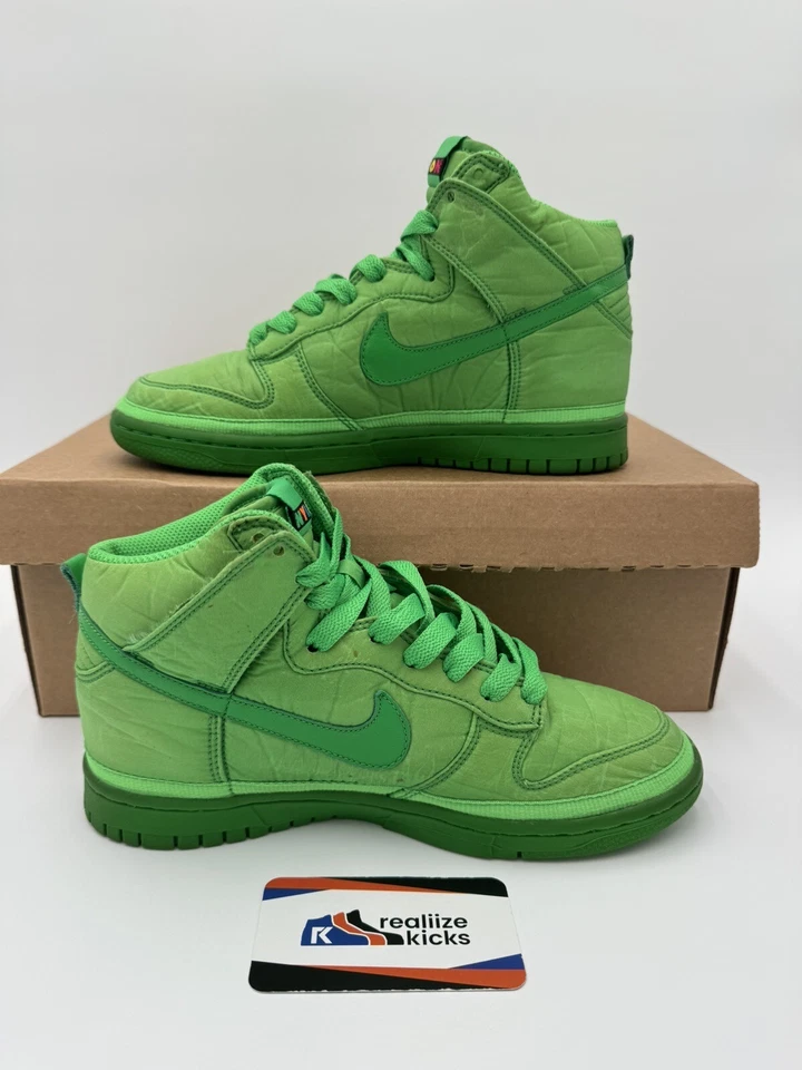 Talla 7W/5.5M - Nike Dunk High x Nylon Mag Pack Verde Neón (363888-331) ¡RARO! Foto 2 de 4