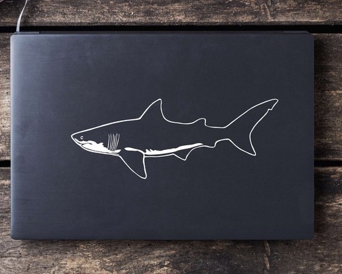 Great White Shark Decal - Unique Vinyl Art Sticker for Laptop, Car Window - Picture 20 of 40