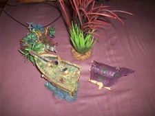 Aquarium Fish Tank Landscape Pirate Ship Wreck Ship Decor Plants Resin Boat Lot