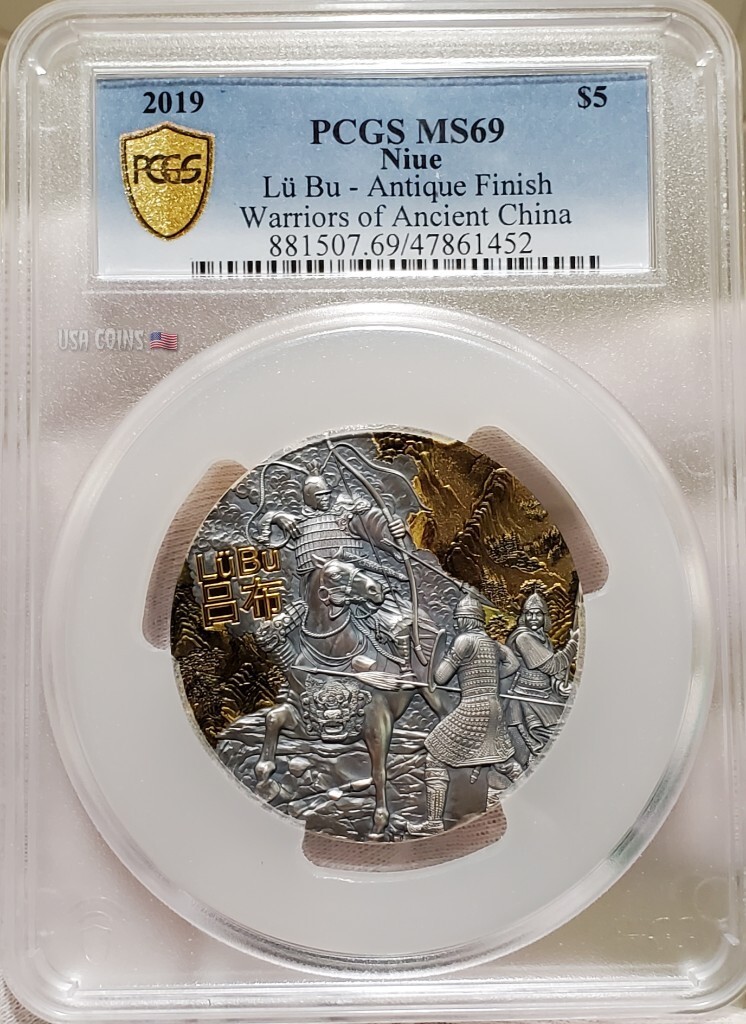2019 3 Oz Silver $5 Niue LU BU Warriors of Ancient China