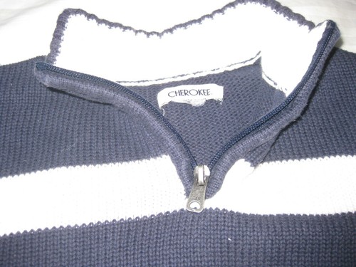 Cherokee boys size 4/5 navy and white striped sweater euc - Picture 2 of 3