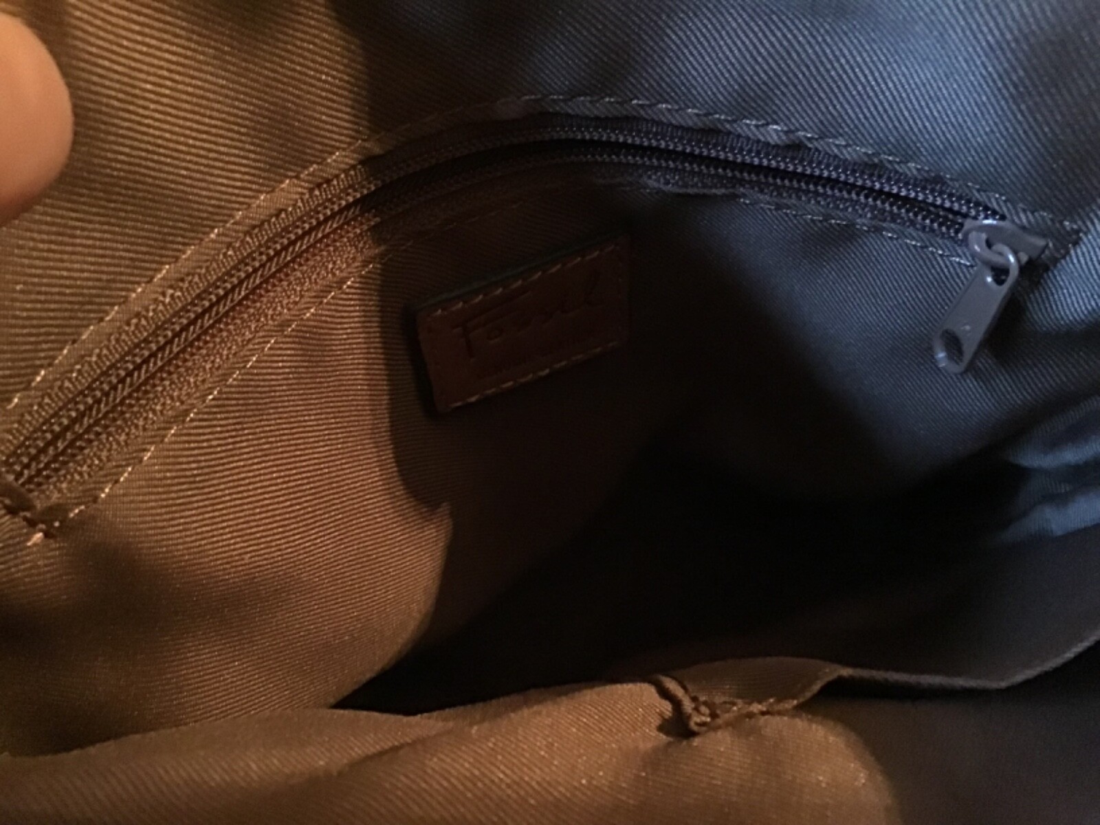 Fossil small leather patchwork shoulder / crossbo… - image 7