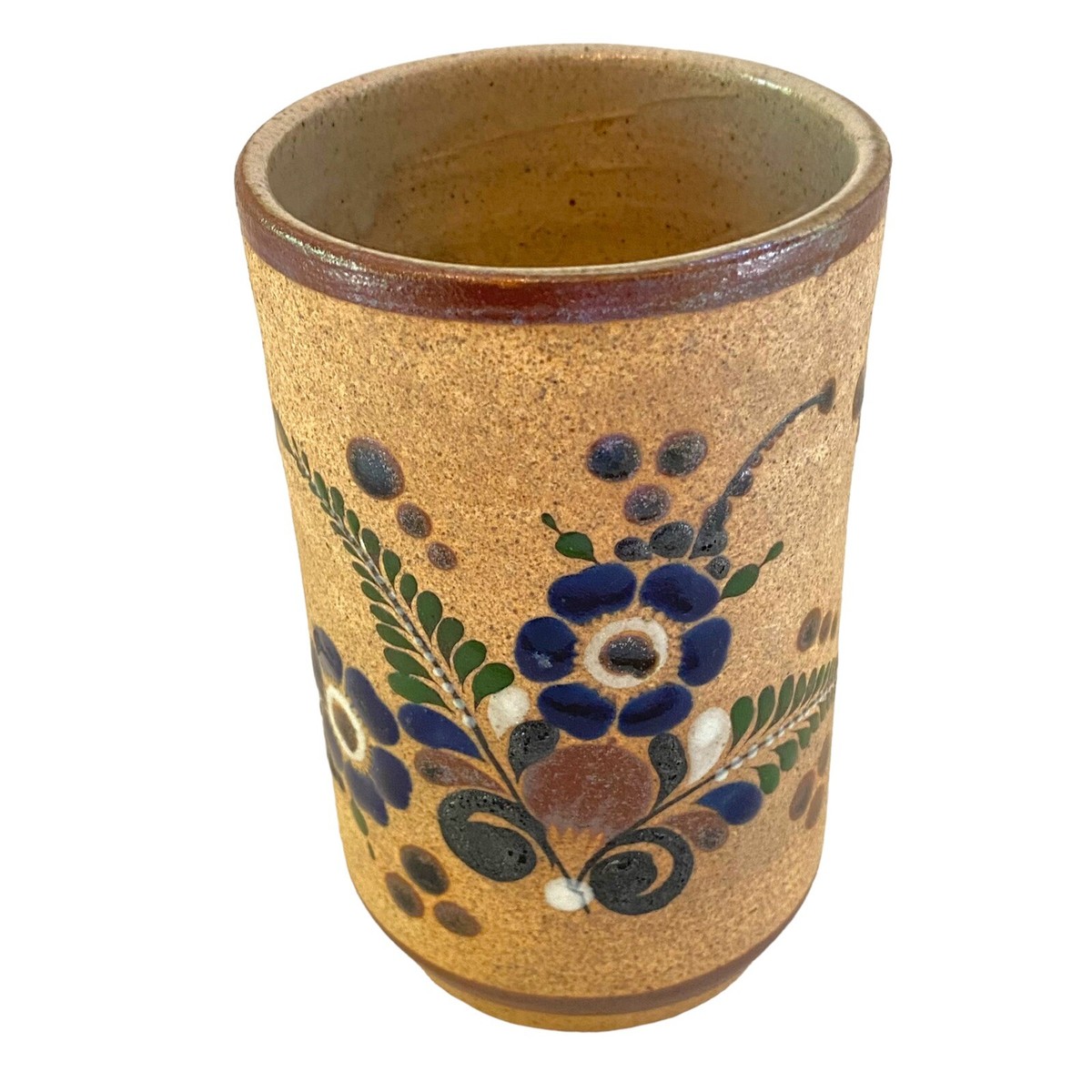 工芸品 Mexico pottery Netzi Mexico Flowers Butterfly Stoneware Pottery Cup Mug Tonala