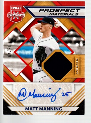 2021 Elite Extra Edition Prospect Mat Auto Red #PMS-MM Matt Manning /49