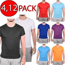 4, 12 Pack Mens Breathable T Shirt Cool Quick Dry Sports Running Wicking Gym Top