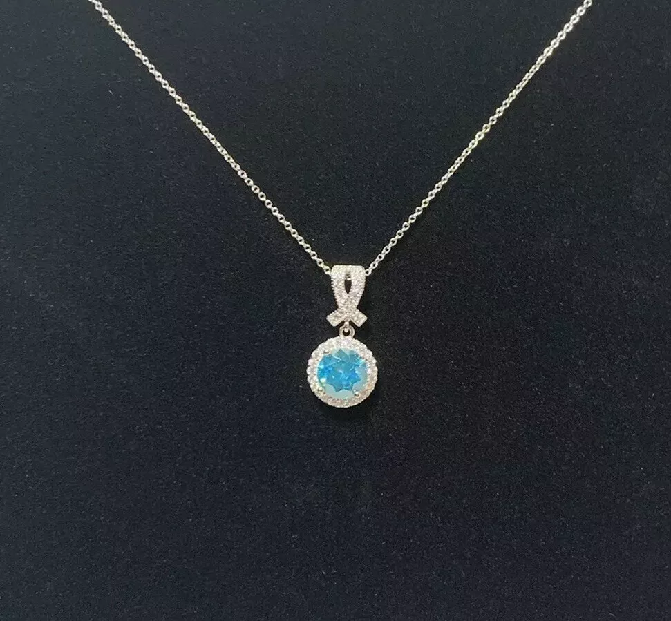 Bella Luce Blue 3.26CTW Esotica TM CZ Sterling Silver Pendant 18
