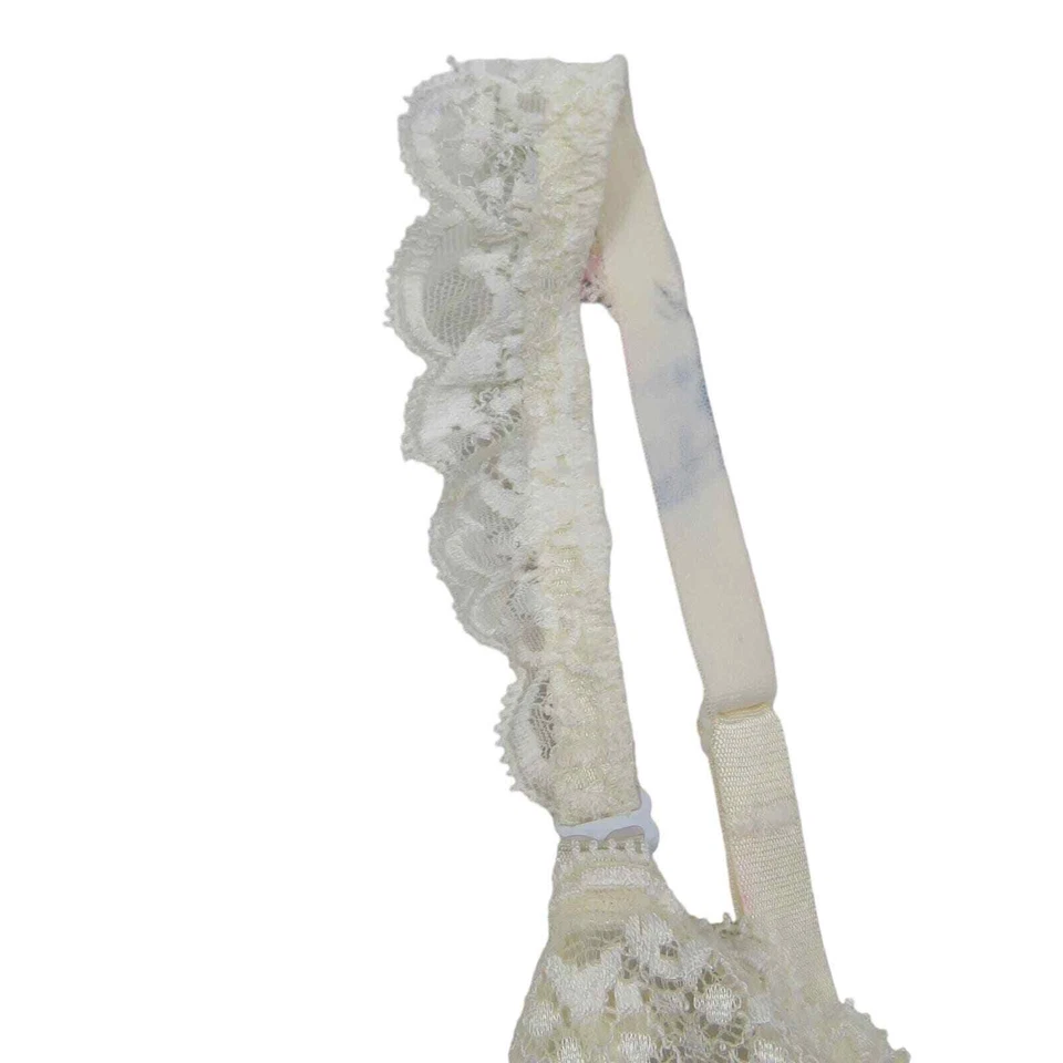 Sexy Corsé Lencería Moda Manuela Vintage Blanco Encaje Floral 36D Coqueta Foto 4 de 4