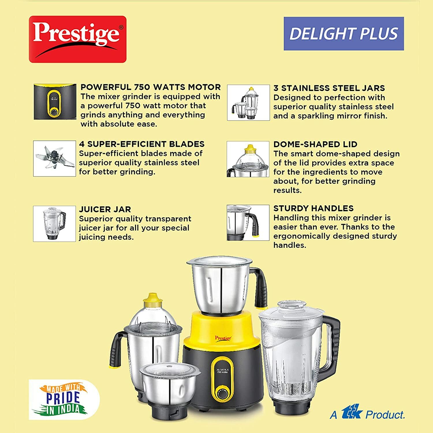 prestige 4 jar mixer grinder