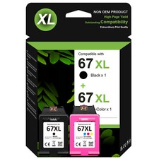 67XL Ink Cartridge Replacemet for HP Deskjet 2700e 2720 4155 4158e Envy 6058 Lot