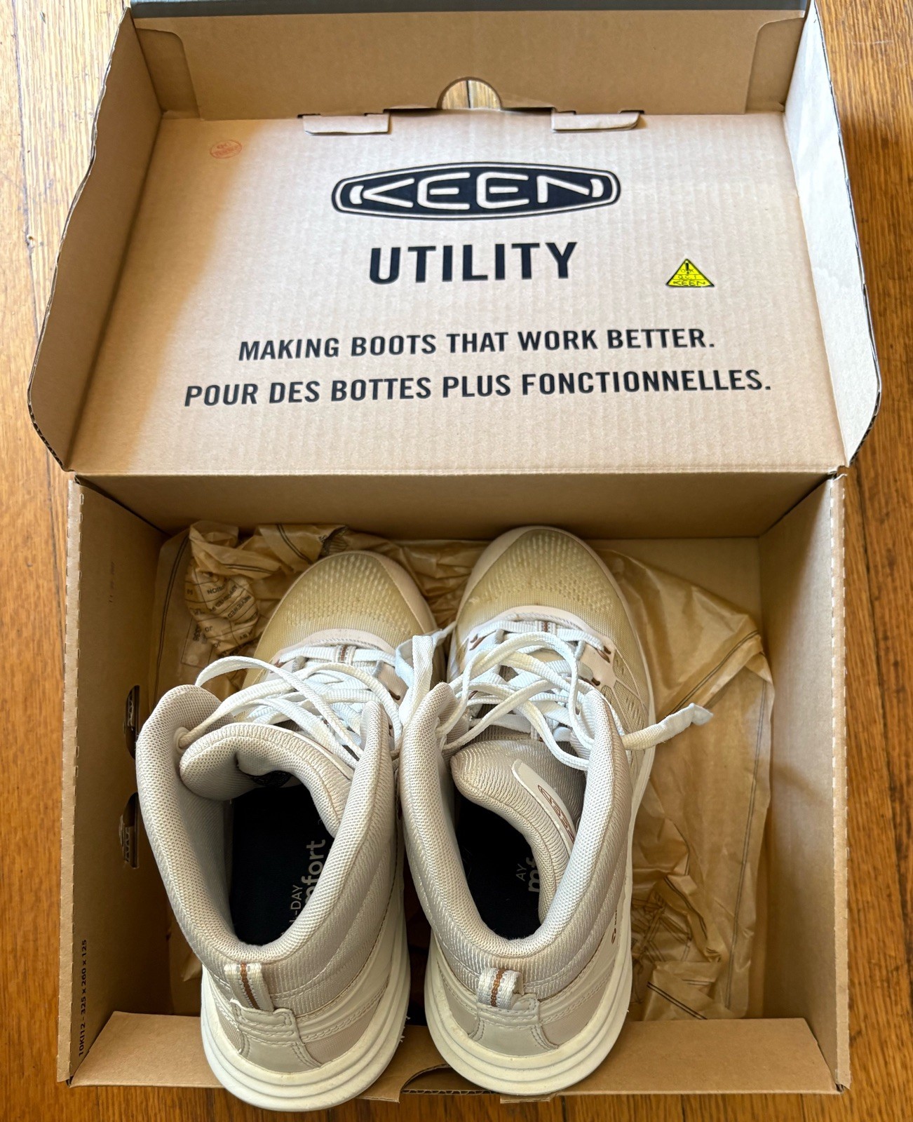 Keen Vista Energy Mid Utility Womens Size 8 Beige Composite Toe Boots Shoes