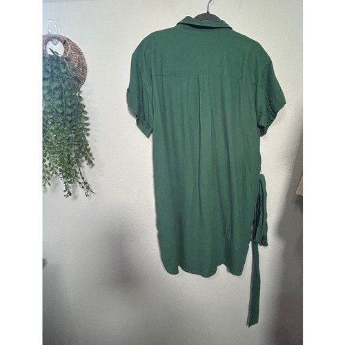 NEW J. Crew Linen-Blend Belted Mini Shirtdress Petite XL Safari Green Normcore - Picture 3 of 7