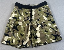 VTG Quiksilver Board Shorts Mens 31 Camo Floral Baggy 90s Y2K USA Made
