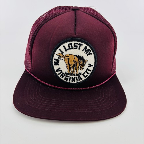 I Lost my A** in Virginia City Embroidered Patch Snap Back Foam/Mesh Trucker Hat