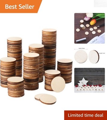 Versatile 200 Wood Circles - 1 Inch Unfinished Round Cutouts for DIY Projects