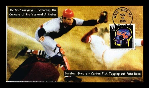 DR JIM STAMPS US COVER MEDICAL IMAGING FDC CARLTON FISK & PETE ROSE BASEBALL