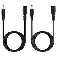 Fancasee 2-Pack 6FT 3.5mm x 1.35mm DC Power Extension Cable Male to Black