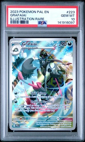 2023 POKEMON PAL EN-PALDEA EVOLVED ILLUSTRATION RARE #223 GRAFAIAI PSA 10
